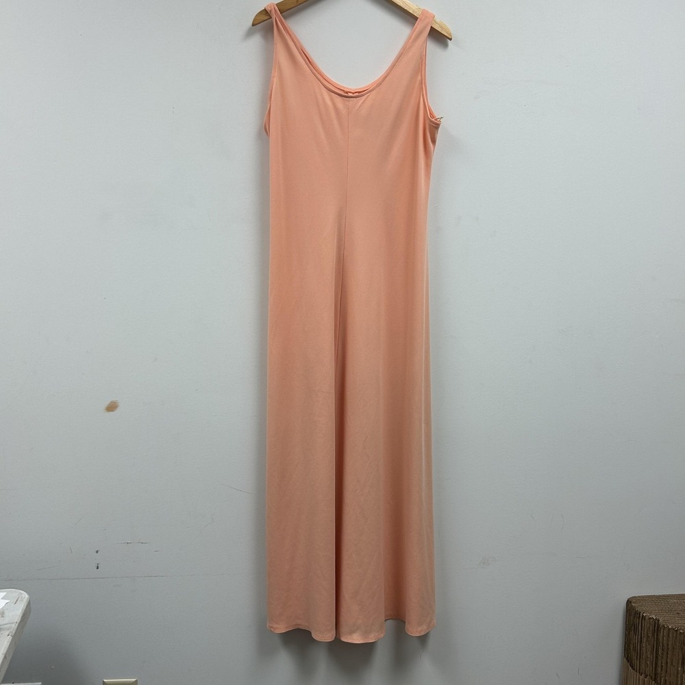 Vintage Dress Womens Small Pink Sleeveless Scoop Neck Long Slip Tank Maxi Casual